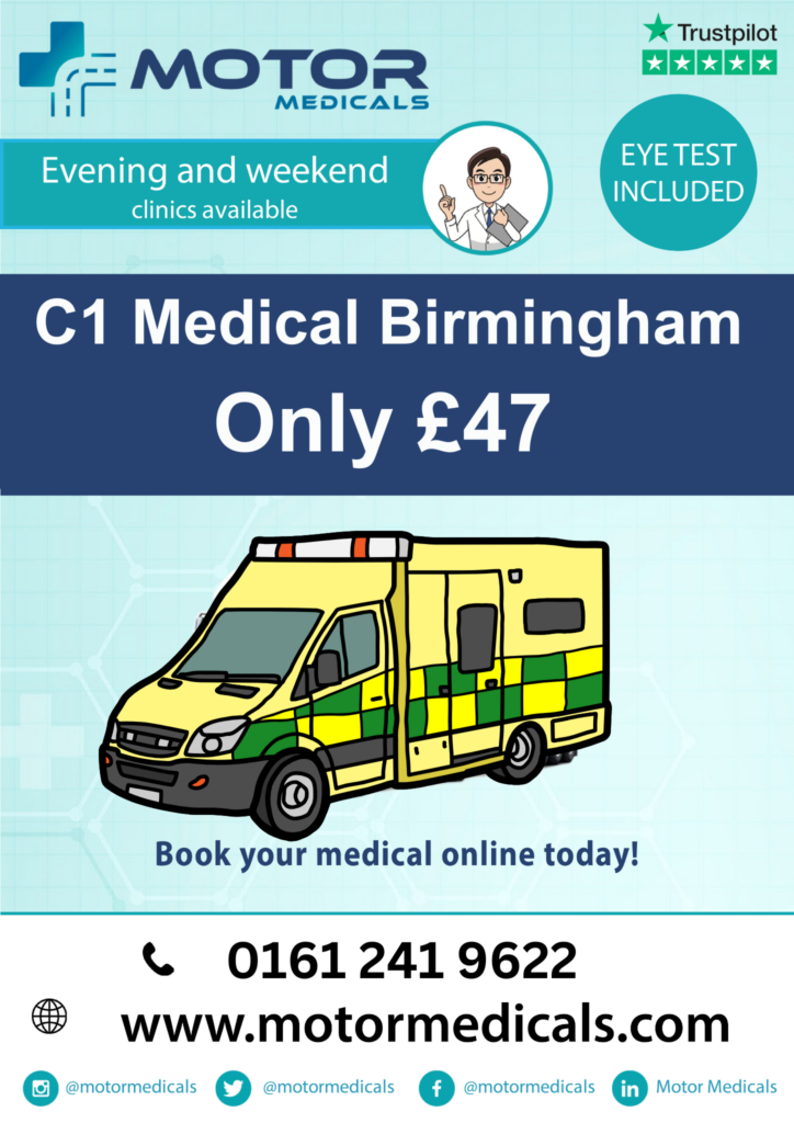 Certified C1 Ambulance Medicals at Motormedicals Birmingham Hall Green