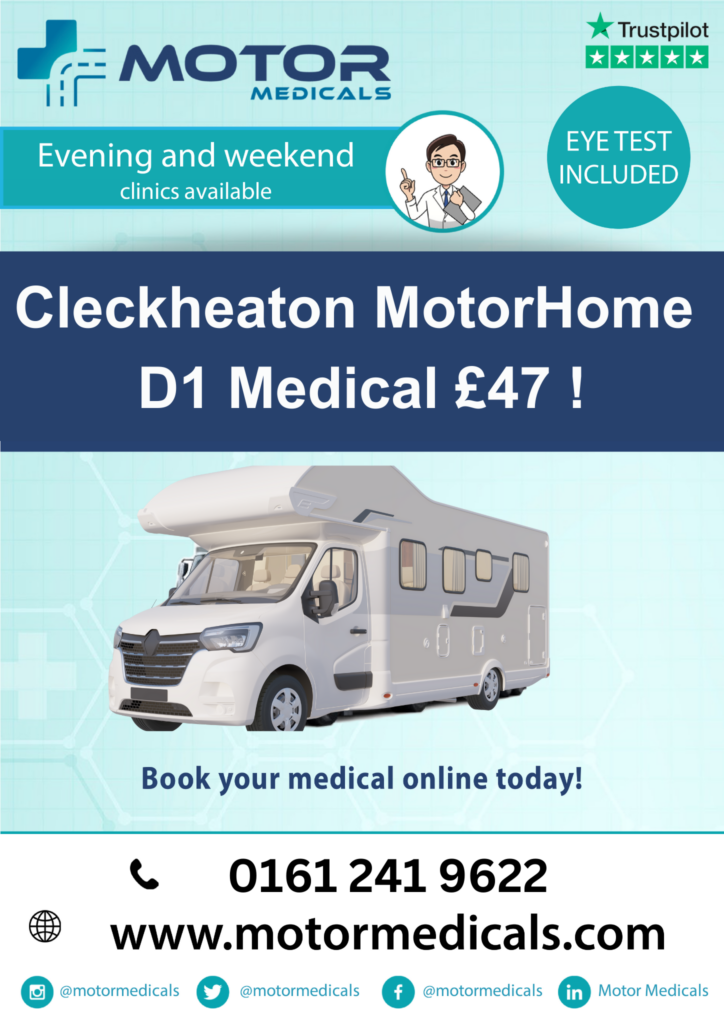 D1 motorhome medicals at MotorMedicals Cleckheaton.