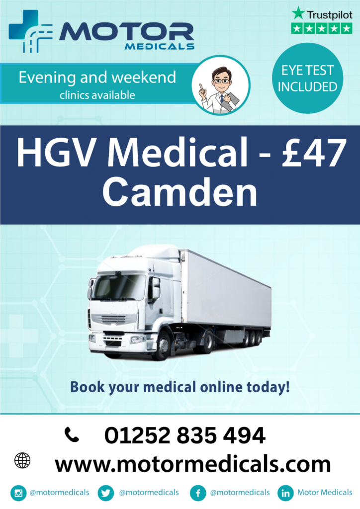 HGV medicals for £47 at MotorMedicals Camden