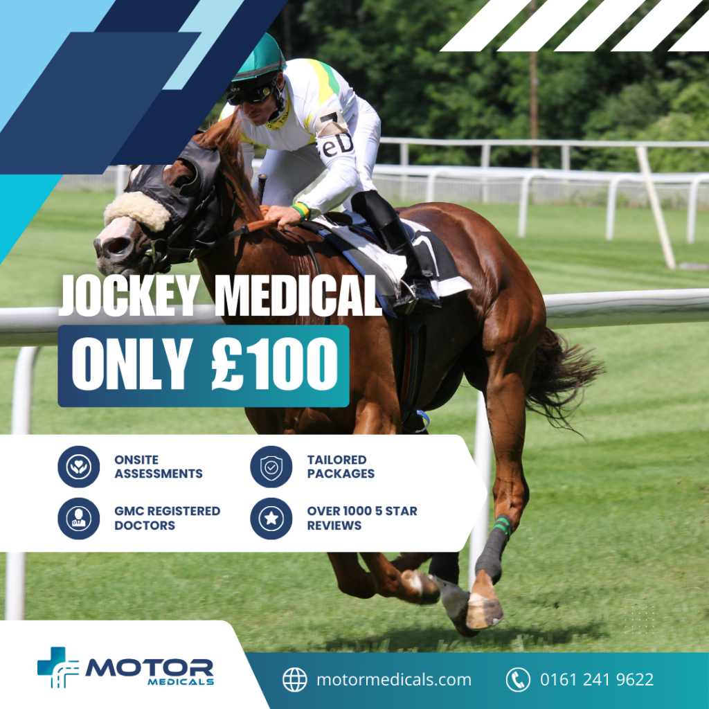 Professional Jockey Medicals for Horse Racing at Motor Medicals - Book for £100