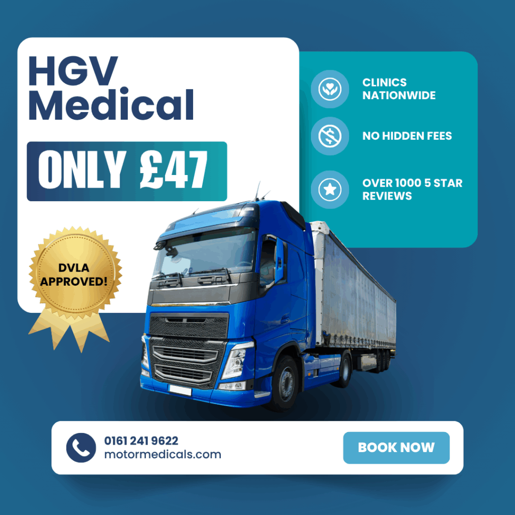 HGV medical London 2026 guide Motor Medicals DVLA medical London truck driver clinic