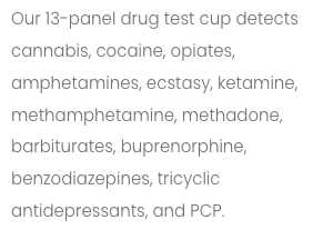 13-panel drug test kit detection information for mobile