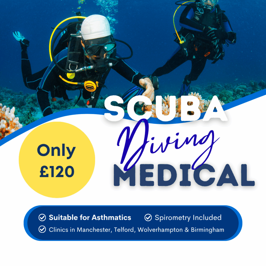 Motor Medicals asthma diving medical with spirometry test included £120