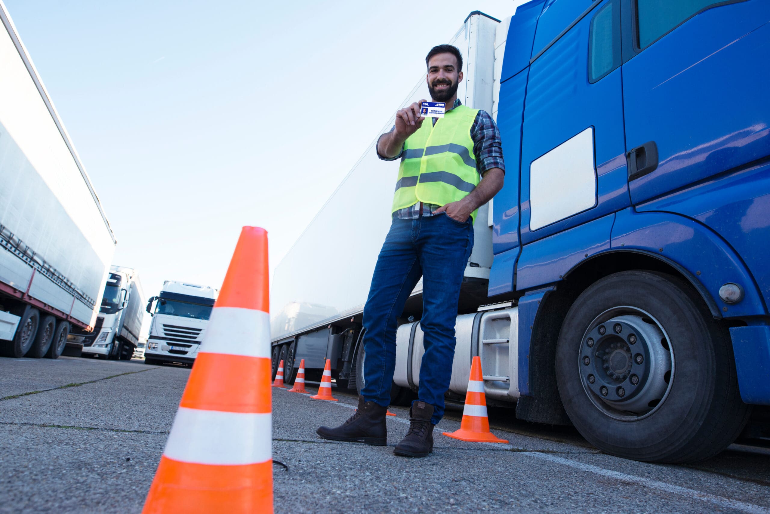 HGV driver having eyesight test during DVLA medical at Motor Medicals