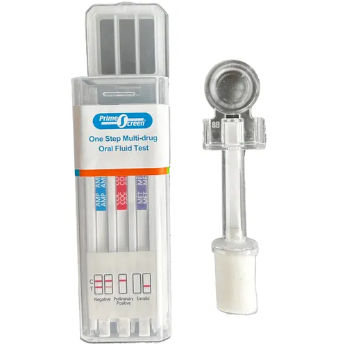 Drug test result strips showing positive and negative