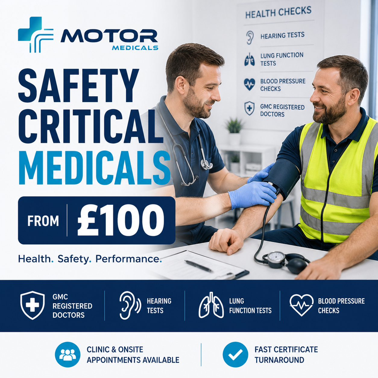 Safety Critical Medical assessment with GMC registered doctor