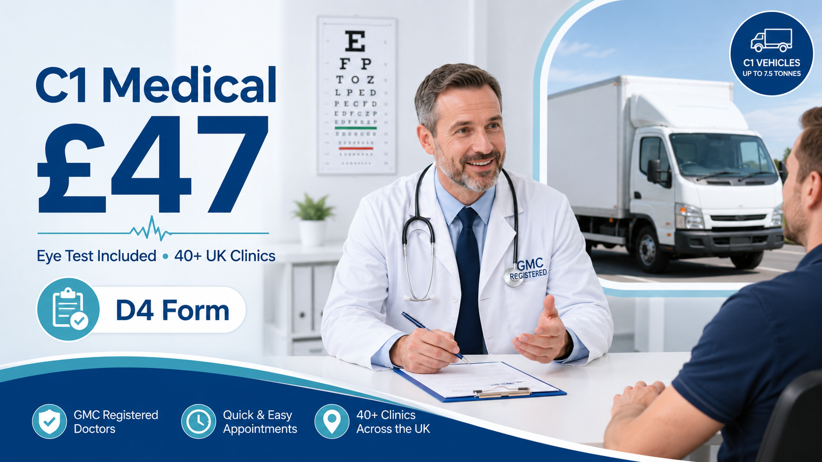 C1 driver attending a medical assessment with a GMC-registered doctor